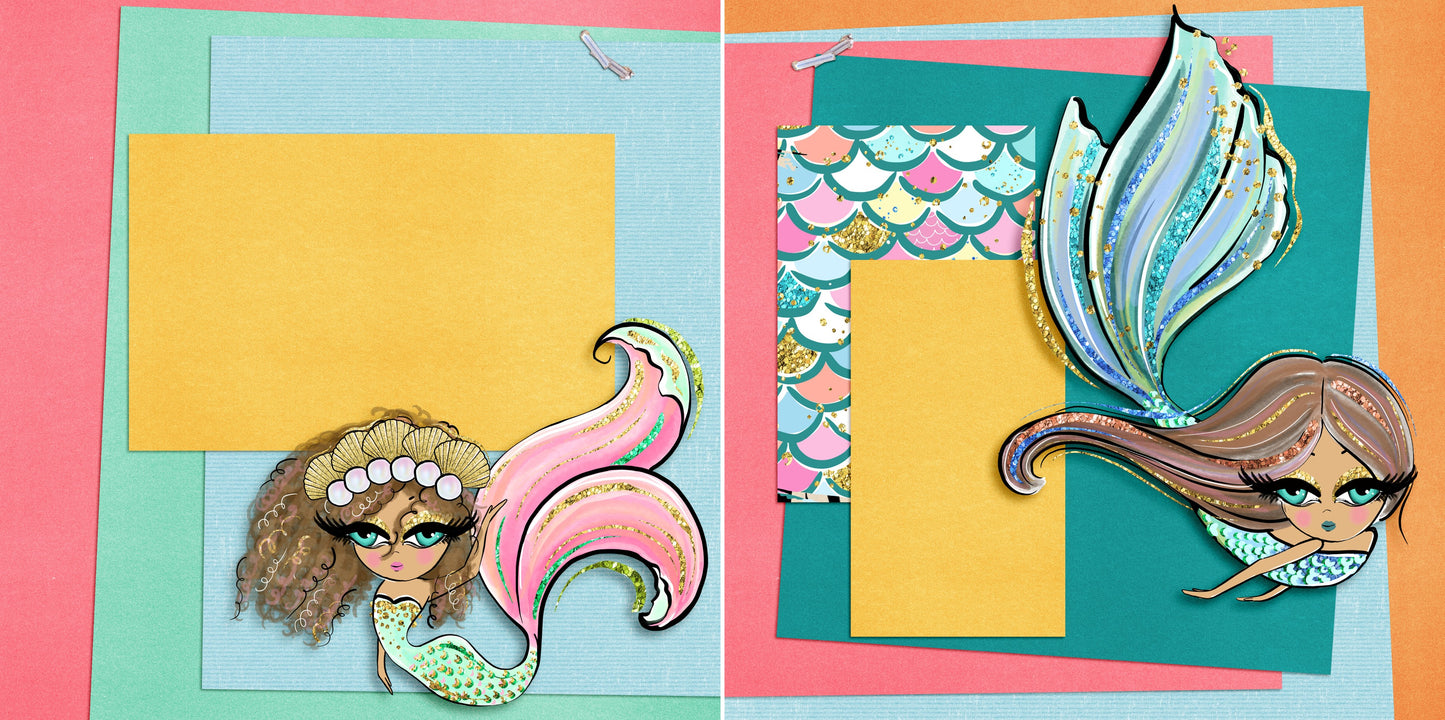 Mermaids NPM - Set of 5 Double Page Layouts - 1569