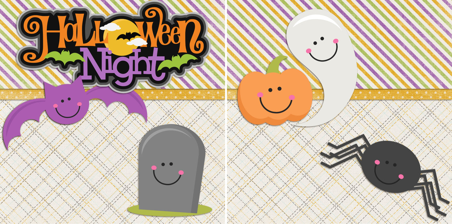 Too Cute to Spook NPM - Set of 5 Double Page Scrapbook Layouts - 1220