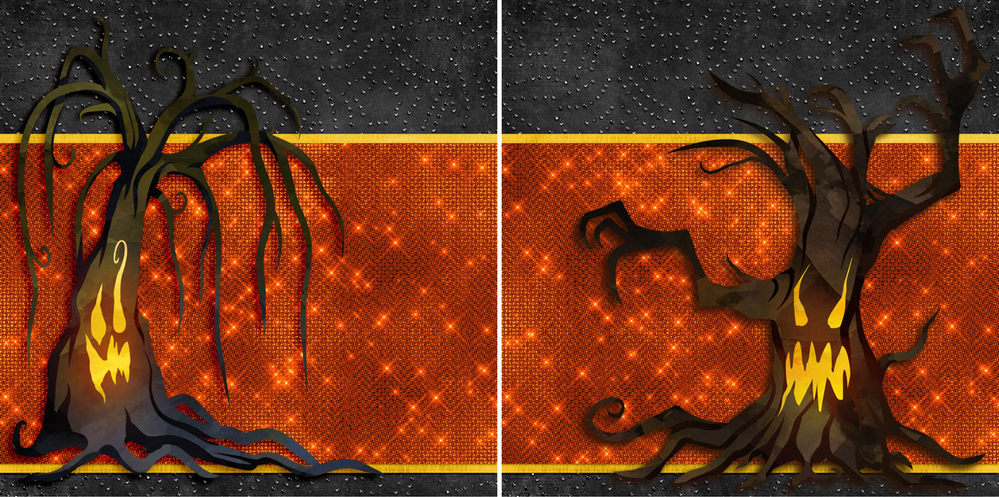Halloween Night NPM - Set of 5 Double Page Scrapbook Layouts - 1279