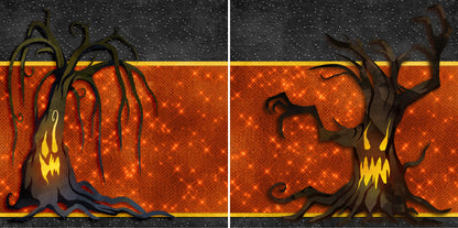 Halloween Night NPM - Set of 5 Double Page Scrapbook Layouts - 1279