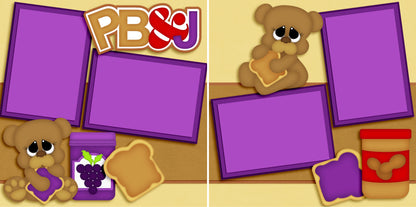 Just for Kids - Set of 5 Double Page Scrapbook Layouts - 1280