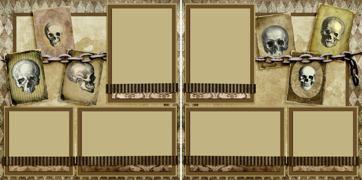 Haunted House - Set of 5 Double Page Scrapbook Layouts - 1276