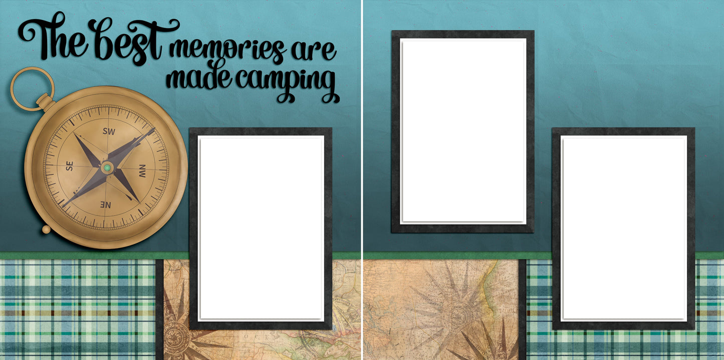 Camping Memories - EZ Quick Pages -  Digital Bundle - 10 Digital Scrapbook Pages - INSTANT DOWNLOAD