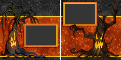 Halloween Night - Set of 5 Double Page Scrapbook Layouts - 1278