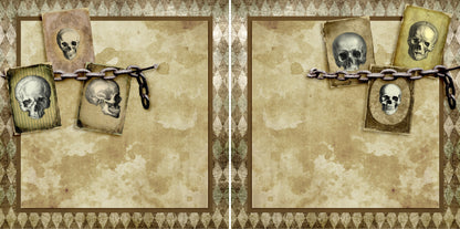 Haunted House NPM - Set of 5 Double Page Scrapbook Layouts - 1277