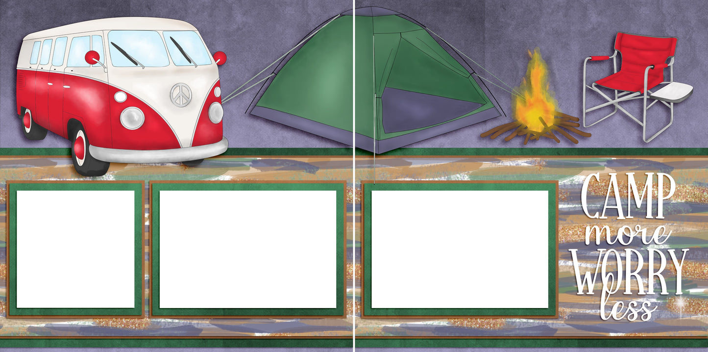 Camping Memories - EZ Quick Pages -  Digital Bundle - 10 Digital Scrapbook Pages - INSTANT DOWNLOAD