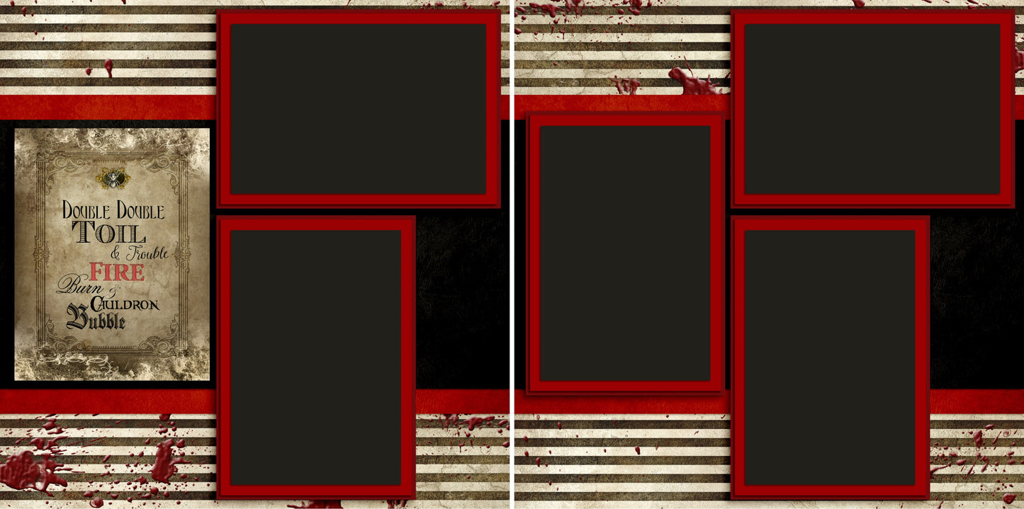Haunted House - Set of 5 Double Page Scrapbook Layouts - 1276