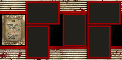 Haunted House - Set of 5 Double Page Scrapbook Layouts - 1276