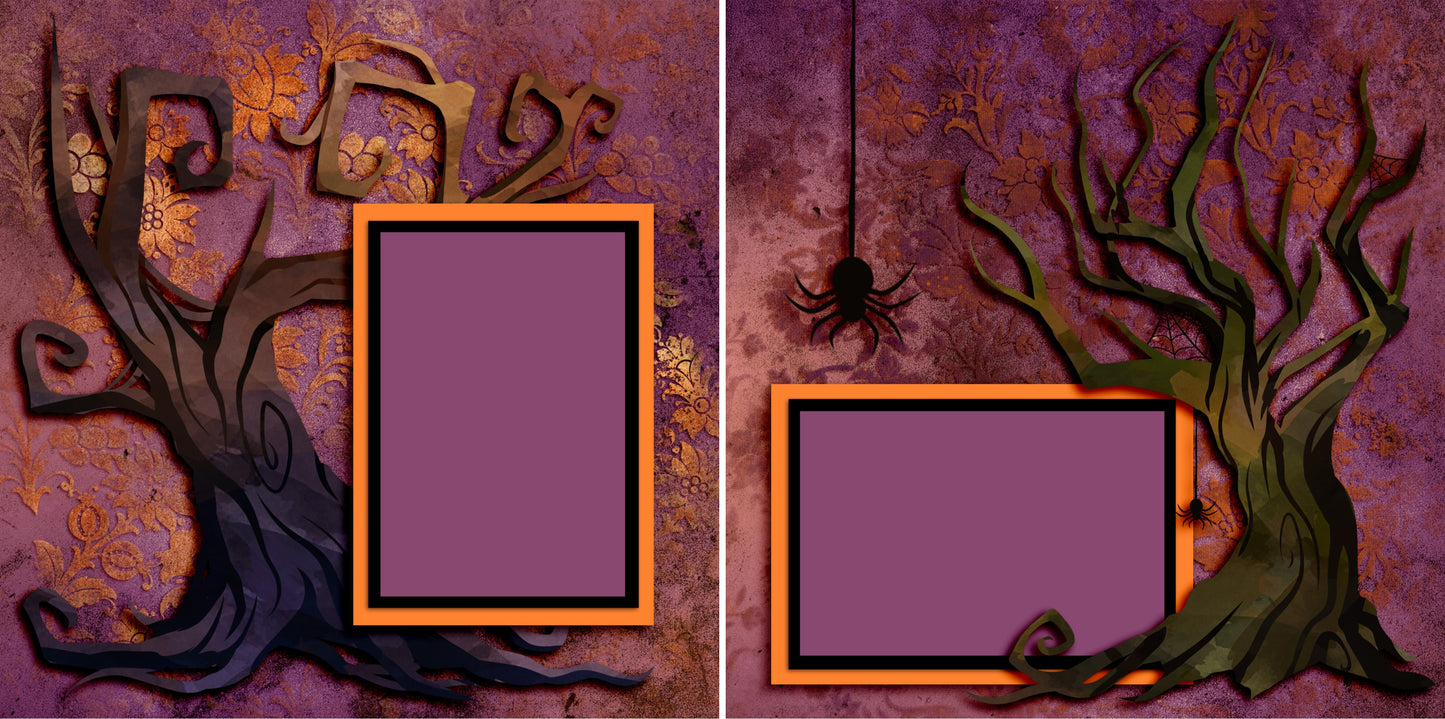 Halloween Night - Set of 5 Double Page Scrapbook Layouts - 1278