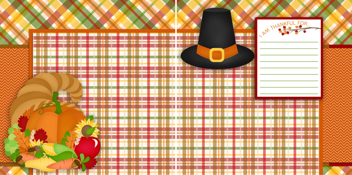 Thanksgiving NPM - Set of 5 Double Page Scrapbook Layouts - 1207