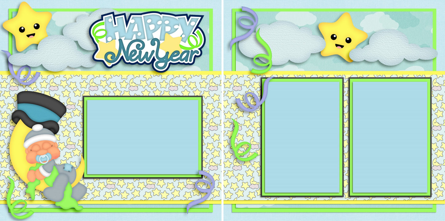 Baby Boy Holiday - Set of 5 Double Page Scrapbook Layouts - 1240