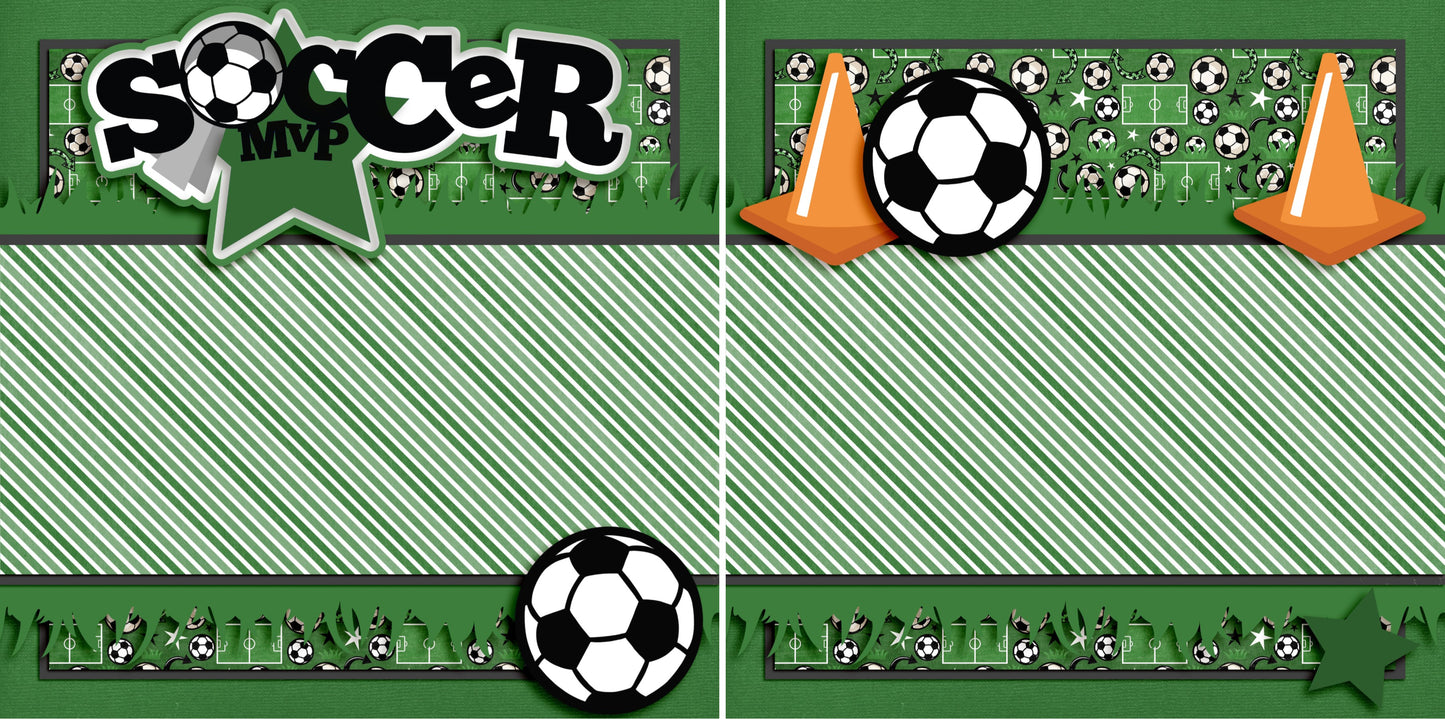 Soccer Fun NPM - Set of 5 Double Page Scrapbook Layouts - 1306