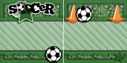 Soccer Fun NPM - Set of 5 Double Page Scrapbook Layouts - 1306