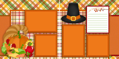 Thanksgiving - Set of 5 Double Page Scrapbook Layouts - 1193