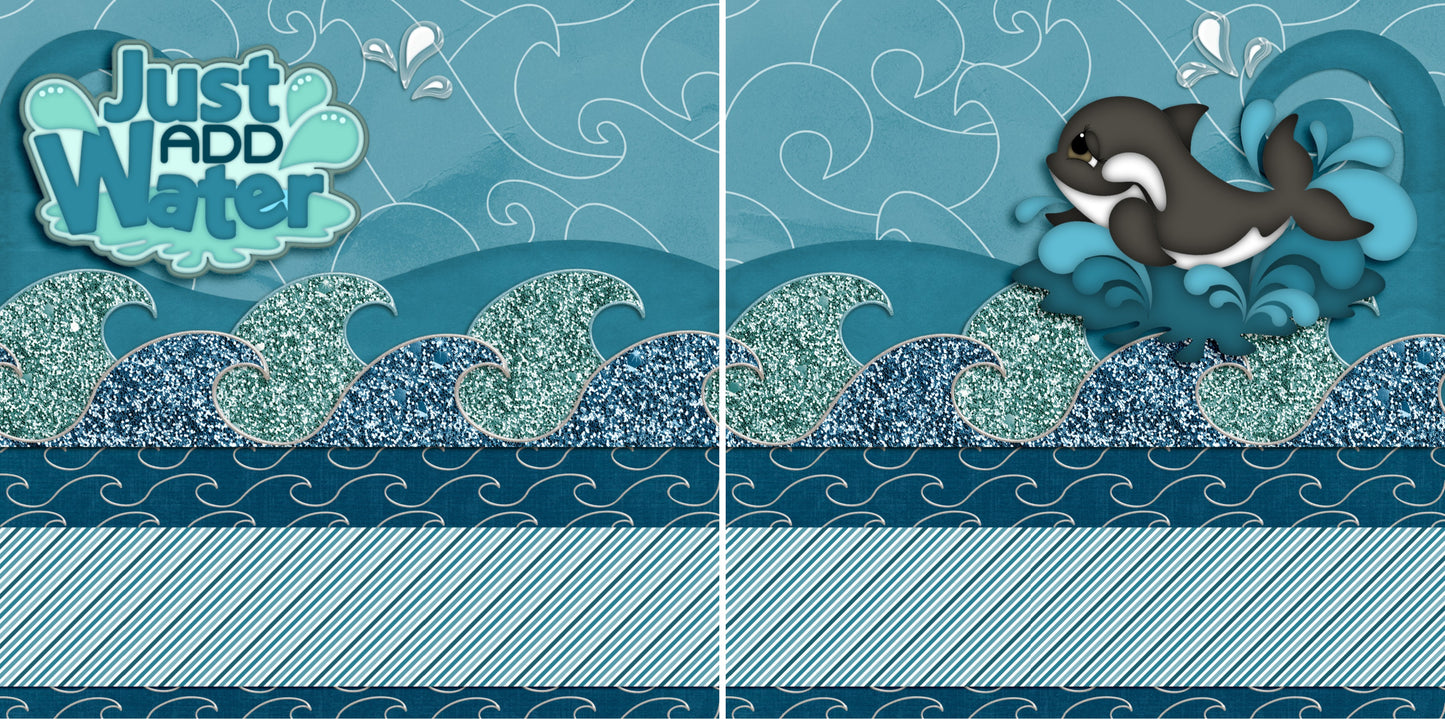 Oceans of Fun NPM- Set of 5 Double Page Scrapbook Layouts - 1269