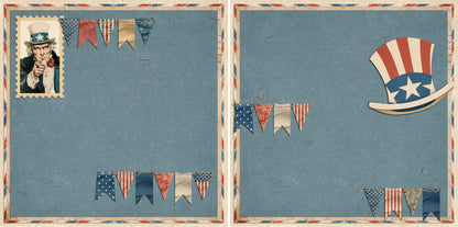 Stars & Stripes NPM - Set of 5 Double Page Layouts - 1444