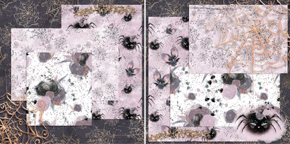 Pretty Gothic Witch NPM - Set of 5 Double Page Layouts - 1450