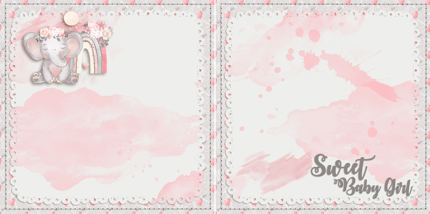 Sweet Baby Girl NPM Set of 5 Double Page Layouts - 1579