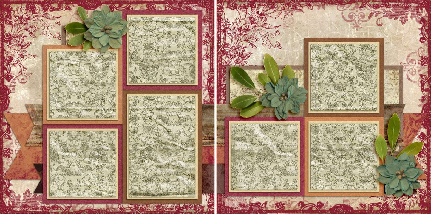 Vintage - Set of 5 Double Page Layouts - 1311