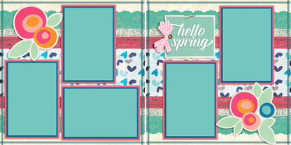 Showers & Flowers - Set of 5 Double Page Layouts - 1361