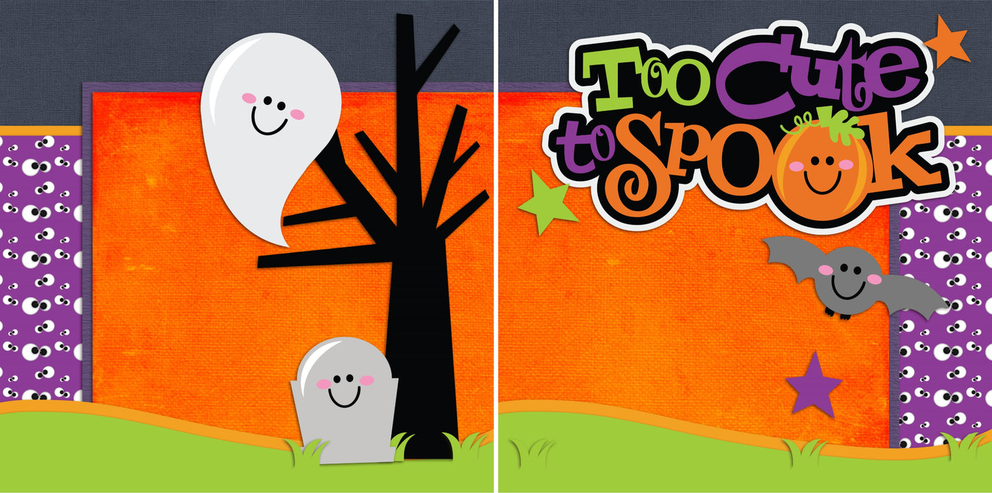 Too Cute to Spook NPM - Set of 5 Double Page Scrapbook Layouts - 1220