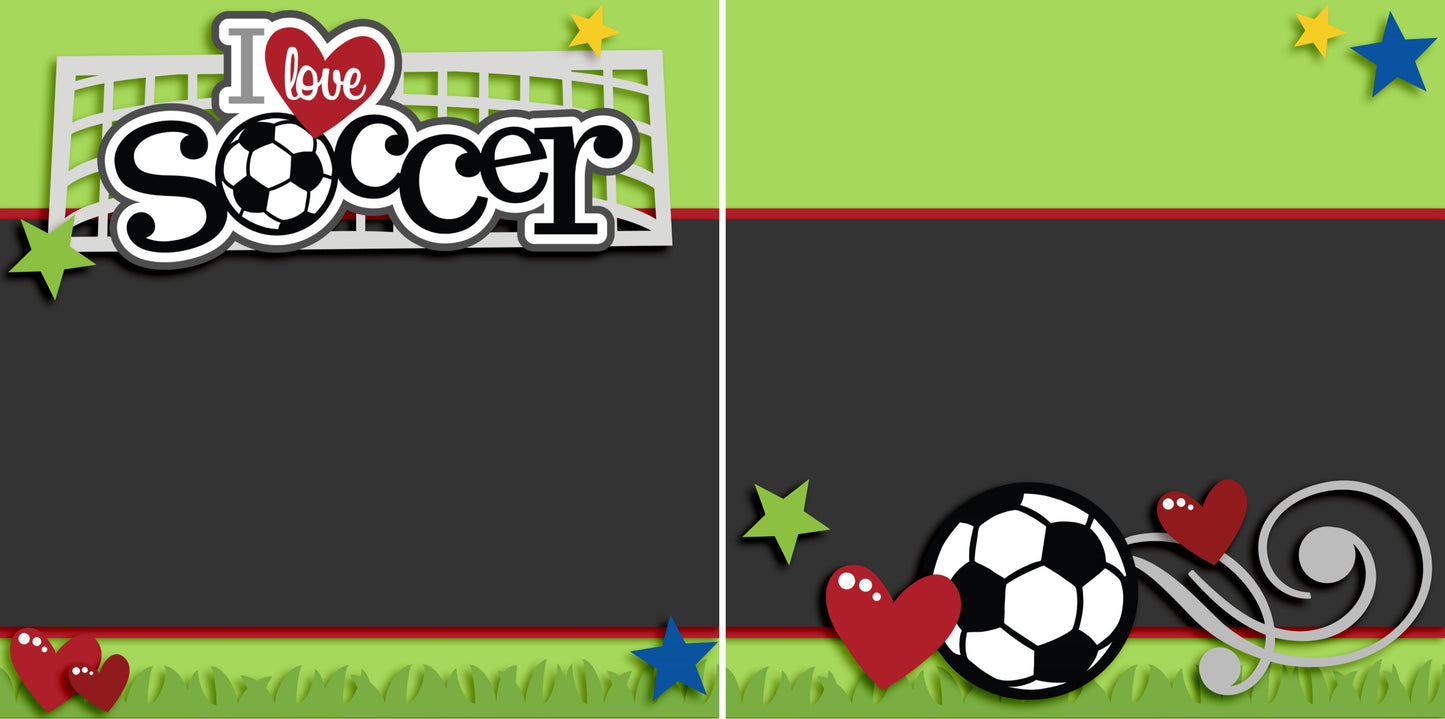 Soccer Fun NPM - Set of 5 Double Page Scrapbook Layouts - 1306