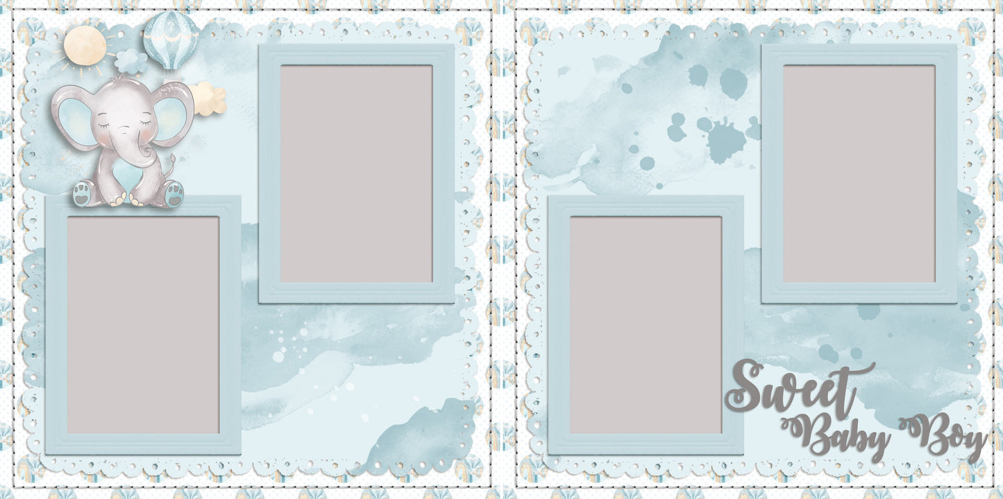 Sweet Baby Boy Set of 5 Double Page Layouts - 1580