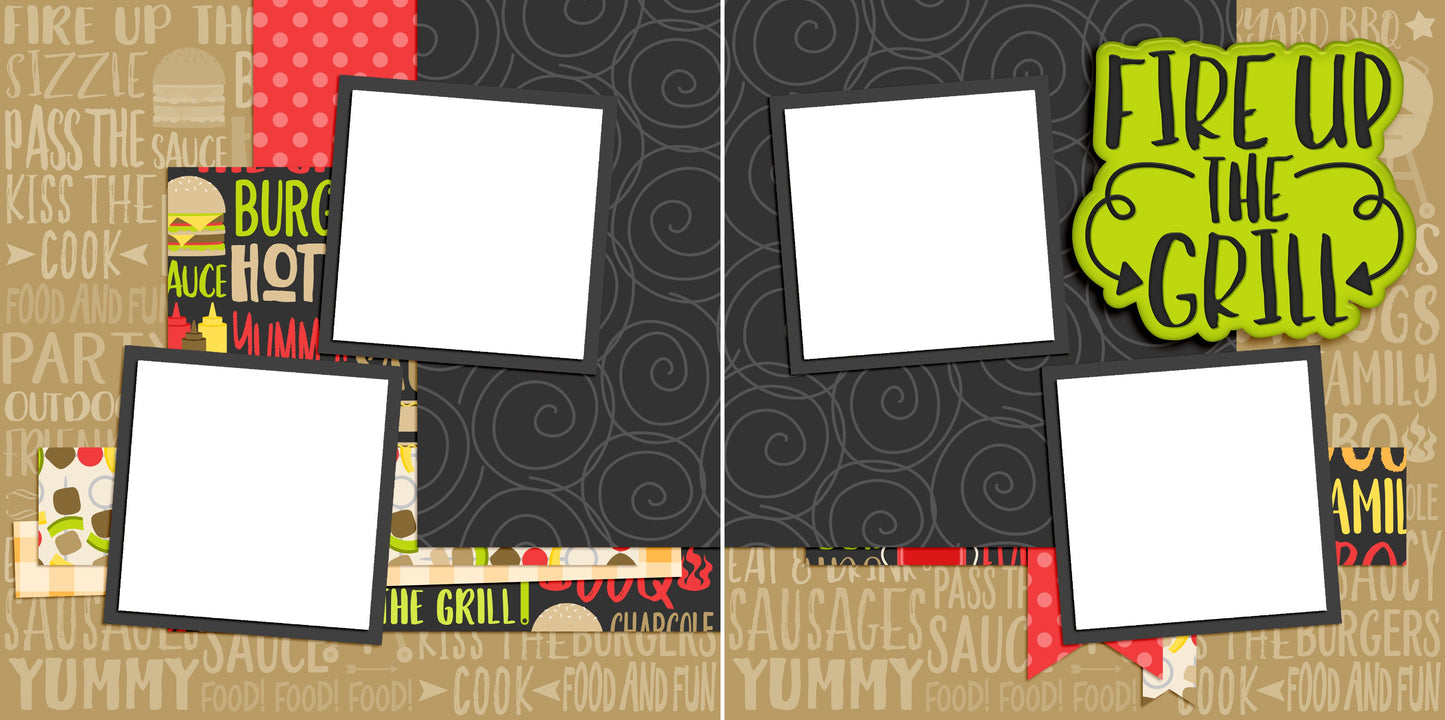 Fire Up the Grill - EZ Digital Scrapbook Pages - INSTANT DOWNLOAD