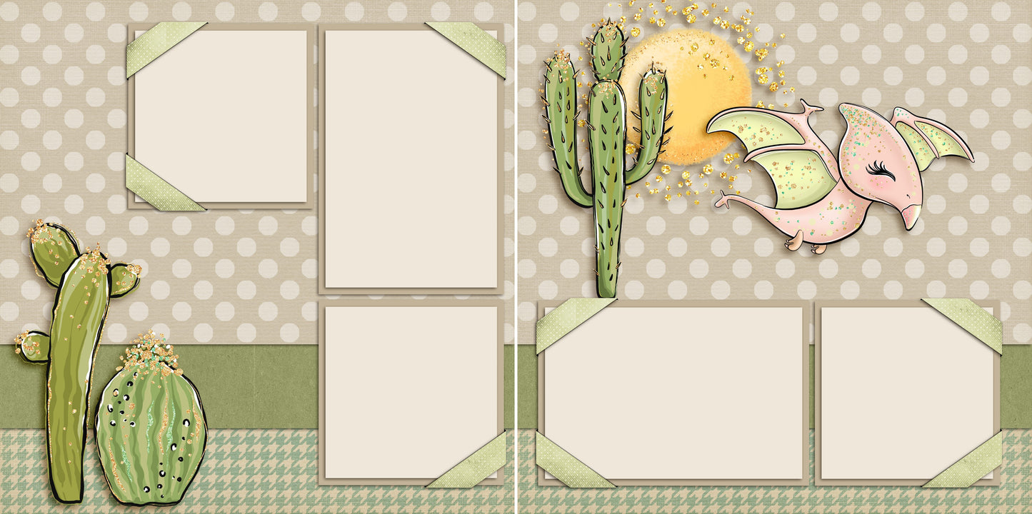 Dino Dig NPM - Set of 5 Double Page Layouts - 1551