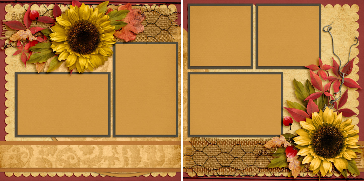 Autumns Glow - Set of 5 Double Page Layouts - 1292