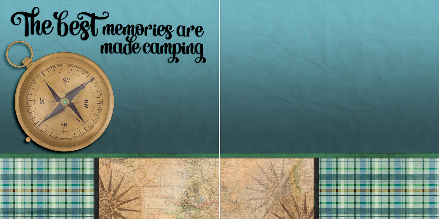 Camping Memories EZ Background Pages -  Digital Bundle - 10 Digital Scrapbook Pages - INSTANT DOWNLOAD