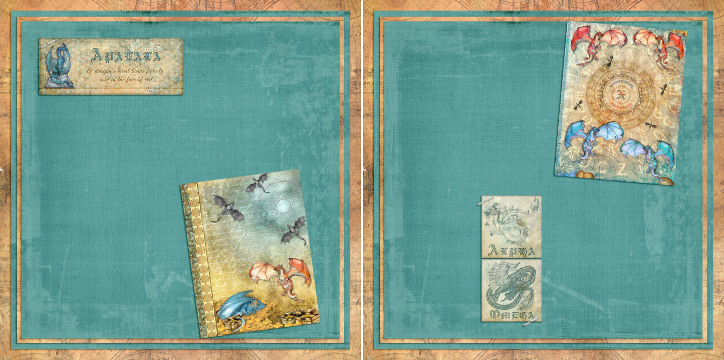 Dragon Heart NPM - Set of 5 Double Page Layouts - 1541