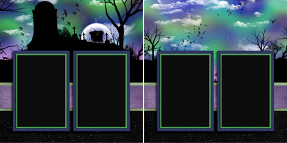 Halloween Night - Set of 5 Double Page Scrapbook Layouts - 1278