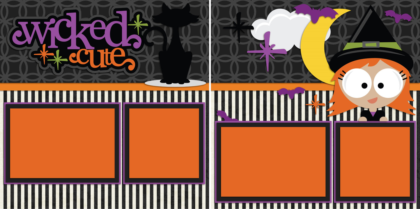 Chills & Thrills - Set of 5 Double Page Scrapbook Layouts - 1178