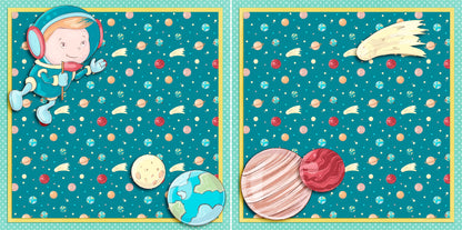 Space Adventures EZ Background Pages -  Digital Bundle - 10 Digital Scrapbook Pages - INSTANT DOWNLOAD (Copy)