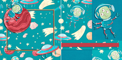 Space Adventures EZ Background Pages -  Digital Bundle - 10 Digital Scrapbook Pages - INSTANT DOWNLOAD (Copy)