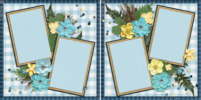 At the Lake - Set of 5 Double Page Scrapbook Layouts - 1160