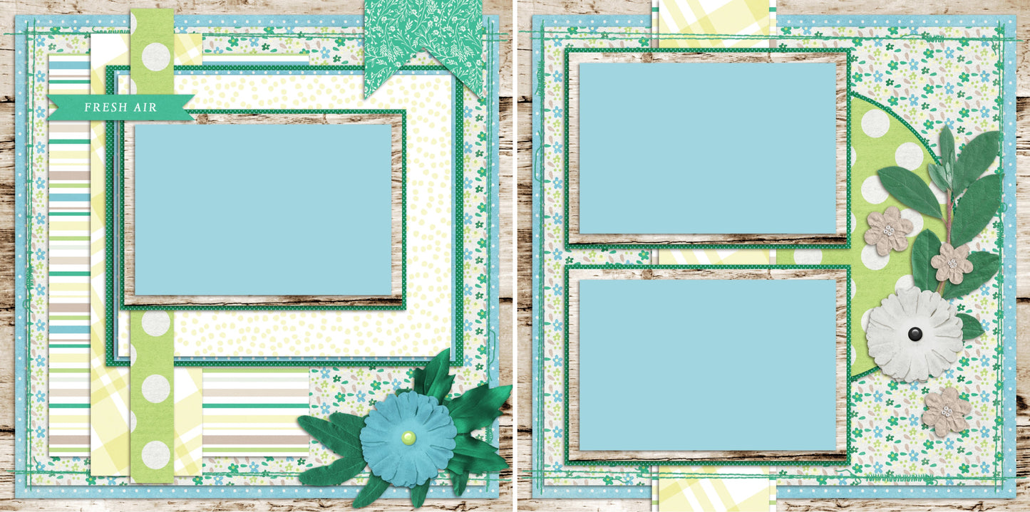 At the Lake - Set of 5 Double Page Scrapbook Layouts - 1160