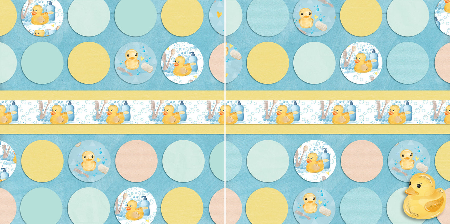 Bath Time Baby NPM - Set of 5 Double Page Layouts - 1595