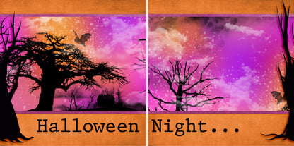 Halloween Night NPM - Set of 5 Double Page Scrapbook Layouts - 1279