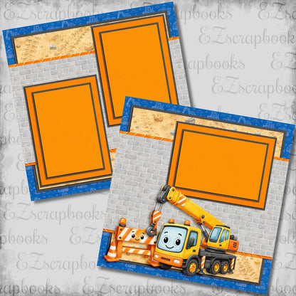 Construction Kid Crane - Scrapbook Layout - 26-262