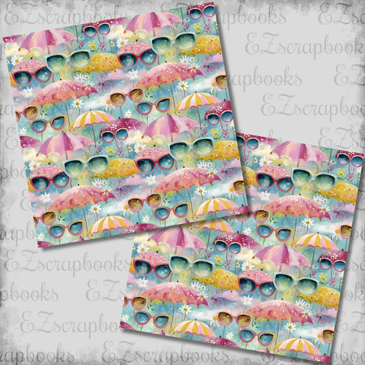 Beachy Pink Sunglasses - 12x12 Scrapbook Papers - 26-242
