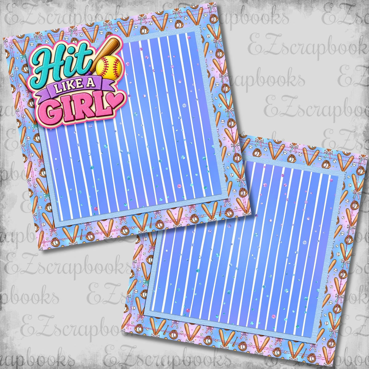Hit Like a Girl NPM - Softball Scrapbook Layout - 26-299