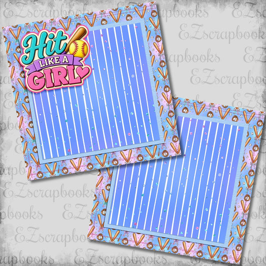 Hit Like a Girl NPM - Softball Scrapbook Layout - 26-299