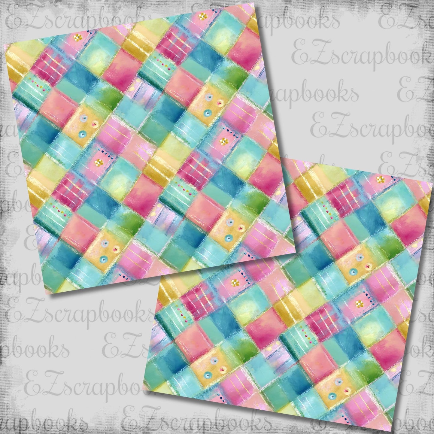 Beachy Pink Diamonds - 12x12 Scrapbook Papers - 26-243