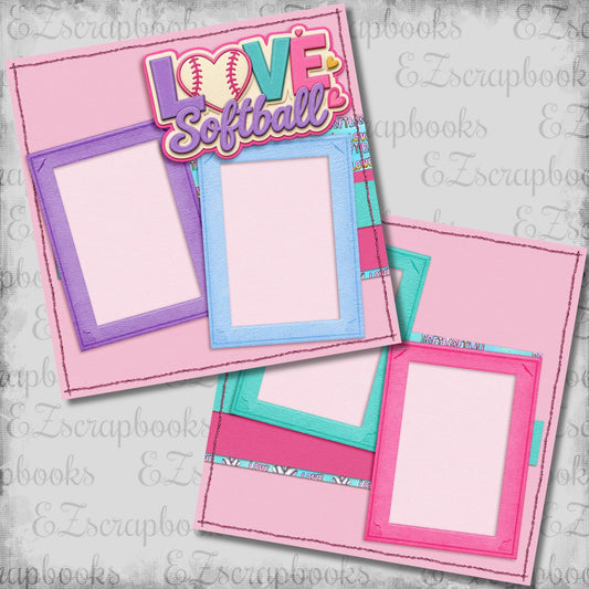 Love Softball - Scrapbook Layout - 26-294
