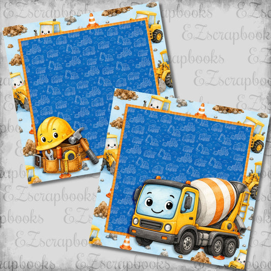 Construction Kid Cement Truck NPM - Scrapbook Layout - 26-267