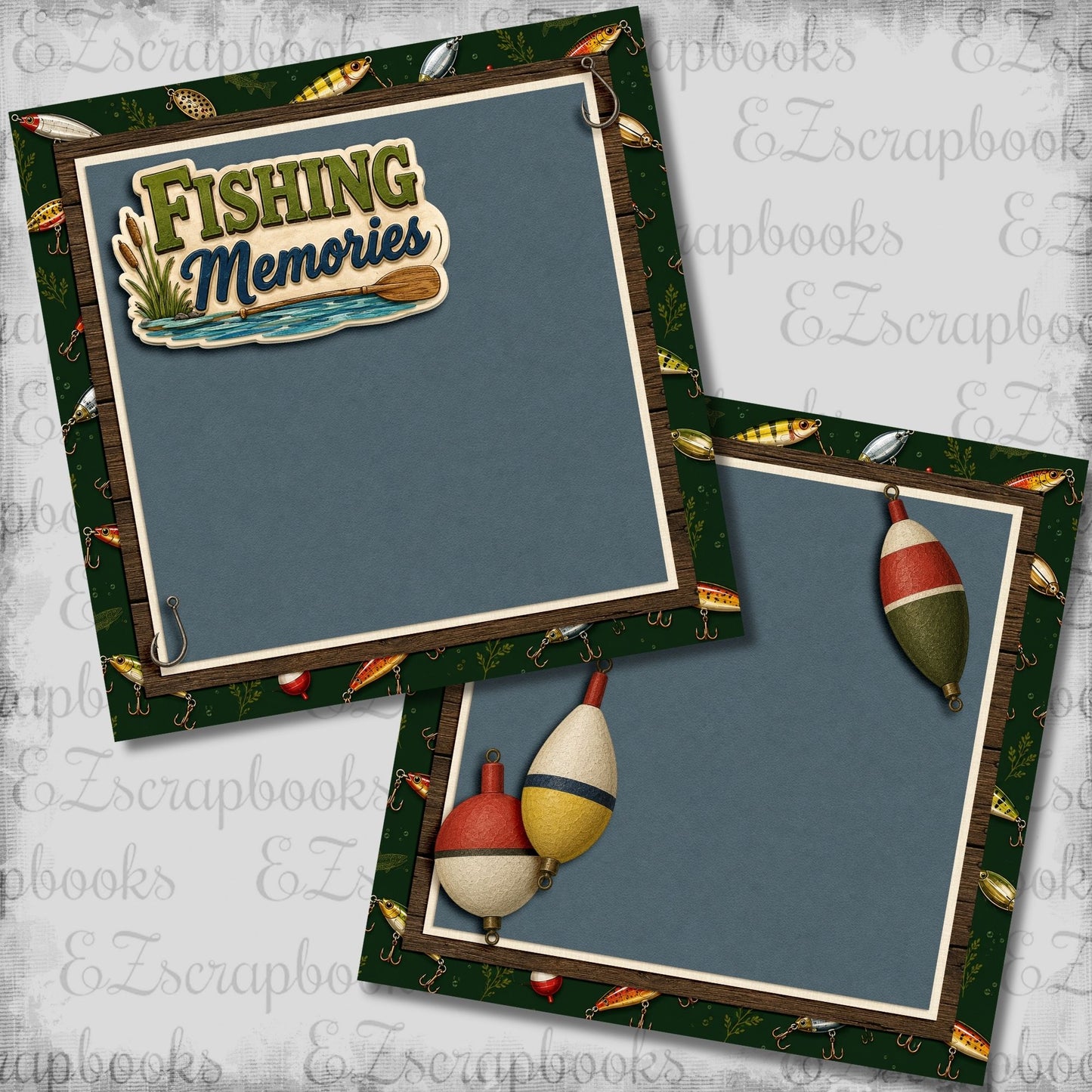 Fishing Memories NPM - Scrapbook Layout - 26-253