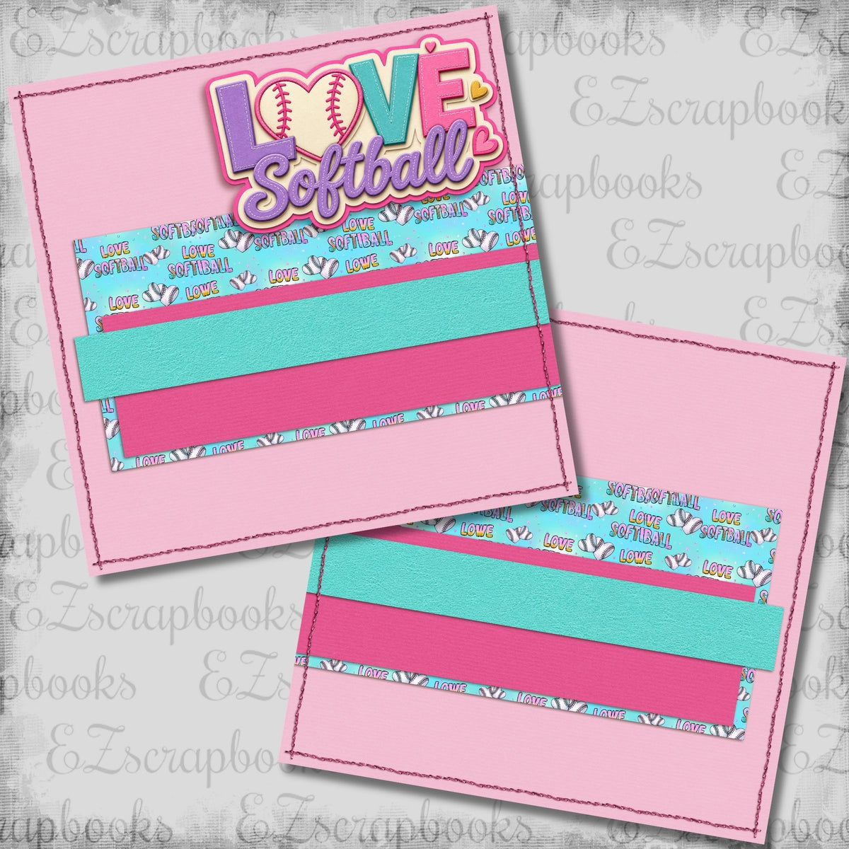Love Softball NPM - Scrapbook Layout - 26-295