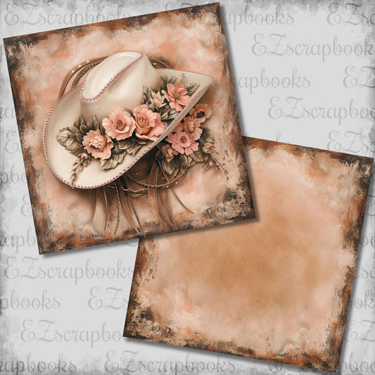 Blush Leather Cowgirl Design 1 NPM - Scrapbook Layout - 26-192
